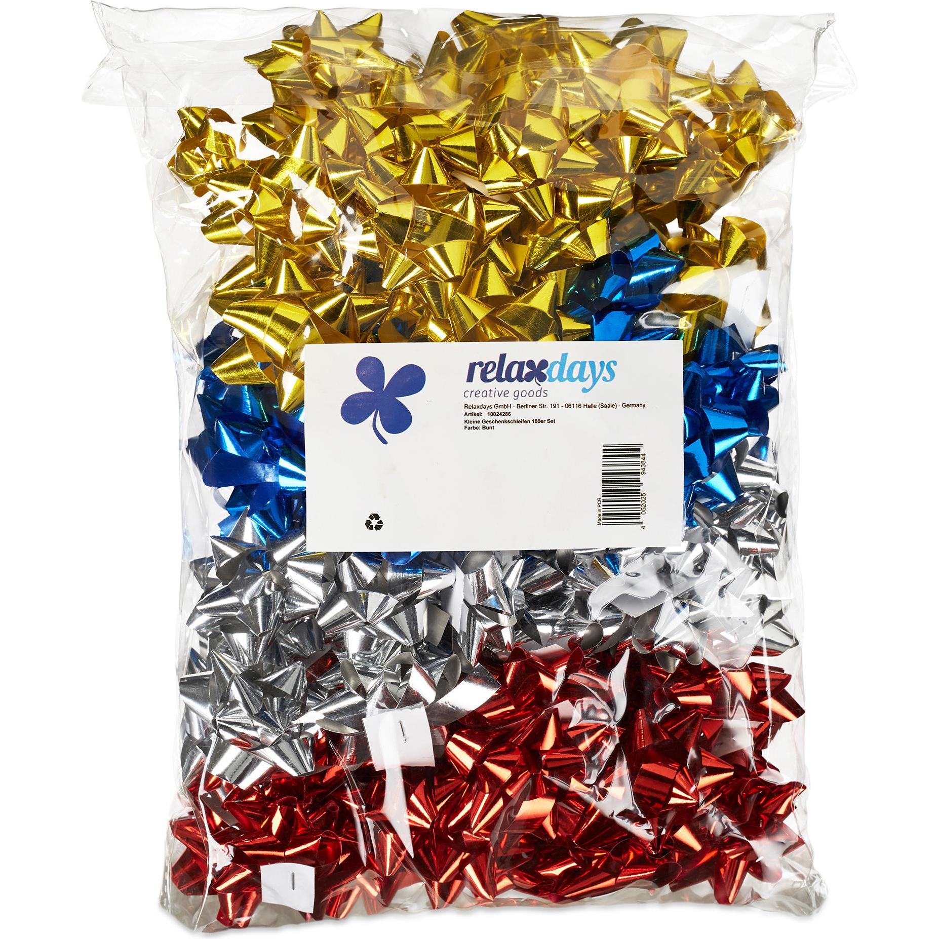 Relaxdays Geschenkschleifen (Geschenkbox, 100 x) (4052025943844)