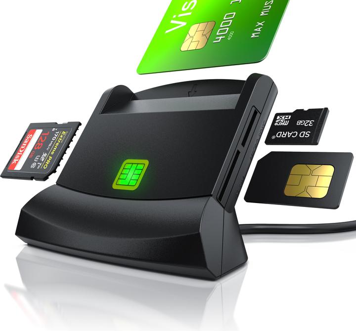 Produktbild CSL USB Speicherkartenleser, Chipkartenleser, SmartCard Reader, Cardreader, SIM Cards, SD, Micro SD (USB)