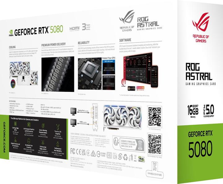 Actual product image ASUS ROG Astral GeForce RTX 5080 White (16 GB)