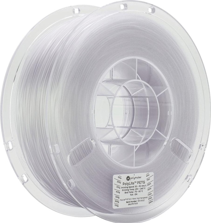 Produktbild Polymaker PolyLite PETG (PETG, 1.75 mm, 1000 g, Transparent)