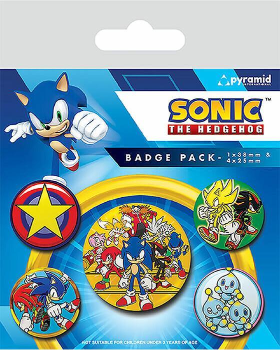 Pyramid Sonic the Hedgehog pack 5 badges Speed Team