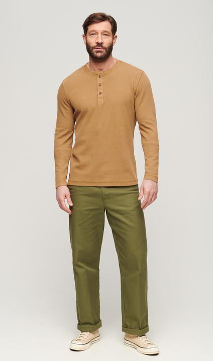 Immagine prodotto Superdry Langärmeliges Oberteil mit Waffelmuster und halber Knopfleiste (L)
