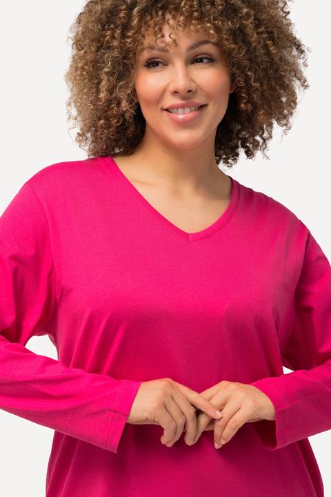 Produktbild Ulla Popken Shirt, V-Ausschnitt, Relaxed, Langarm (68)