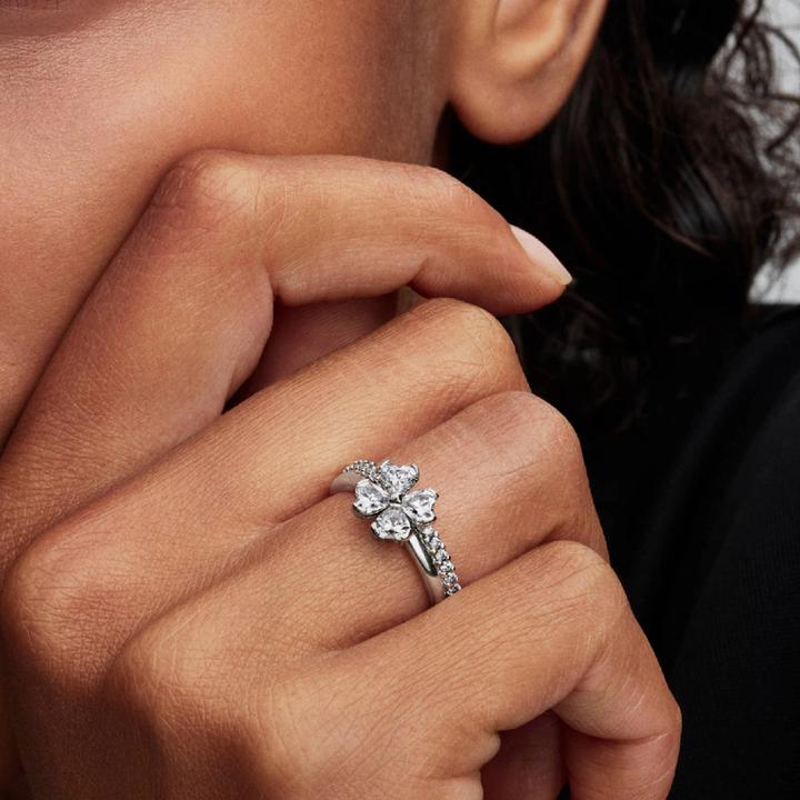 Produktbild Pandora Funkelnder Glücksklee-Teilring (52, 54, 56, 925 Silber)