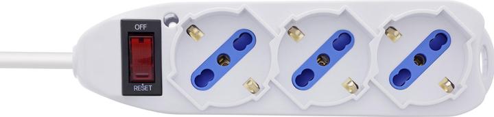 Immagine prodotto InLine Striscia di prese ITALIA, a 3 vie, con interruttore, 1,5 m, bianco (3x, CEE 7/3, 1.50 m)