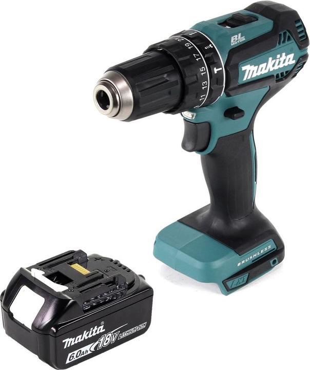 Produktbild Makita DHP 485 G1 Akku Schlagbohrschrauber 18 V 50 Nm Brushless + 1x Akku 6,0 Ah - ohne Ladegerät