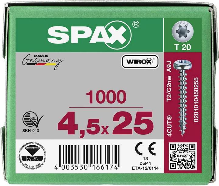 Image du produit Spax Vis pour panneaux d'aggloméré PH T20 4,5x25 mm (1000 Vis par pièce)