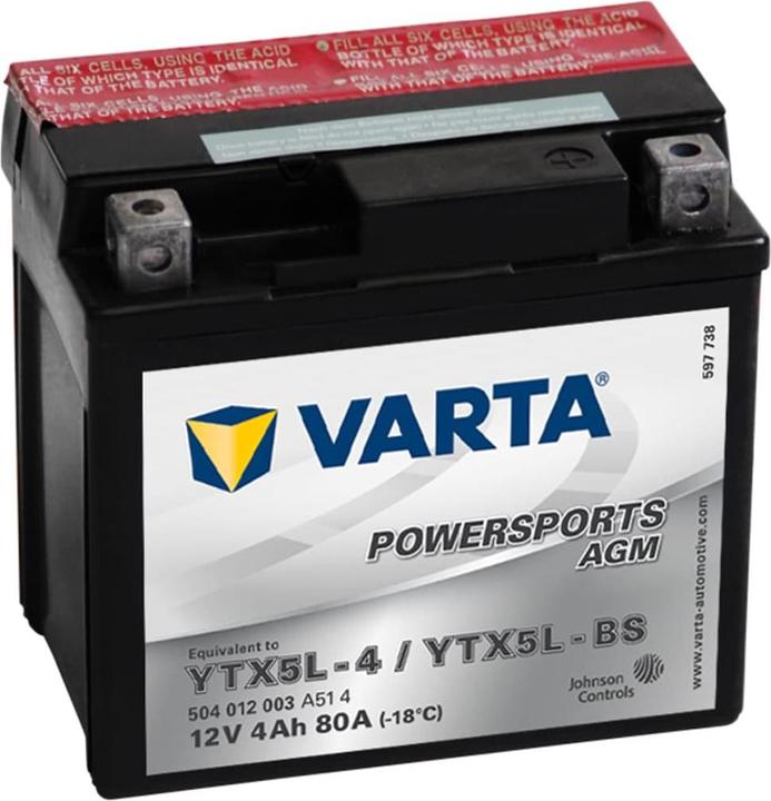 Actual product image Varta Powersports AGM 504 012 003 (12 V, 4 Ah, 80 A)