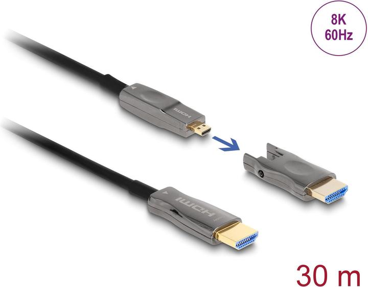 Image du produit Delock Câble optique actif 12,70cm (5") 1 HDMI 8K 60 Hz 30 m (30 m, HDMI)