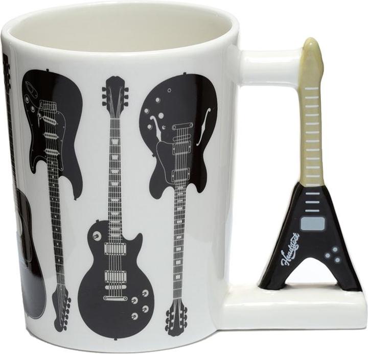 Puckator Headstock Rock Guitar Shaped Handle Dolomite Ceramic Mug
