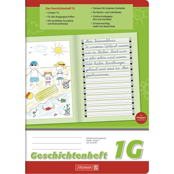 Productafbeelding Storybook gelijnd 1G gelinieerd DIN A4 zonder marge, 16 vel (A4, Rijen)