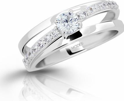 Produktbild Modesi Silver ring with zircons M11105 - Circuit: 54 mm (54)