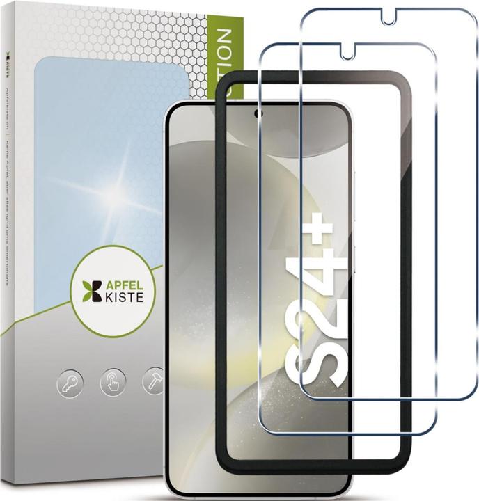 Image du produit Apfelkiste - Panzer Glas Displayschutzfolie mit Montagerahmen (2er Set) (2 pièce(s), Samsung Galaxy S24+)