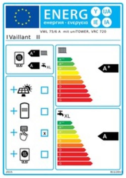 Energie-Label Vaillant aroTHERM plus VWL 75/6 A