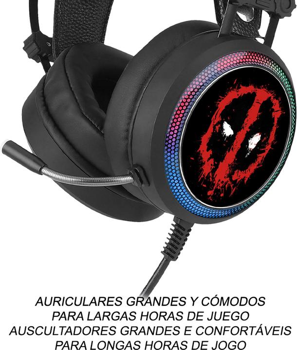 Actual product image Disney Auriculares Gaming Deadpool Marvel Negro (Cable)
