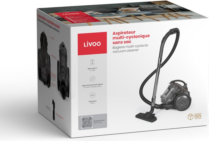 Actual product image Livoo Bagless multi-cyclonic vacuum cleaner