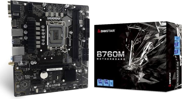 Biostar Mainboard||Intel B760 Express|Micro-ATX|Memory DDR4 (LGA 1700, Intel B760, mATX)