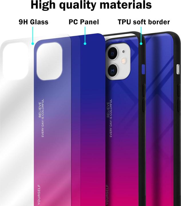 Produktbild Cadorabo TPU 2 Farben Glas Cover (Apple iPhone 11)