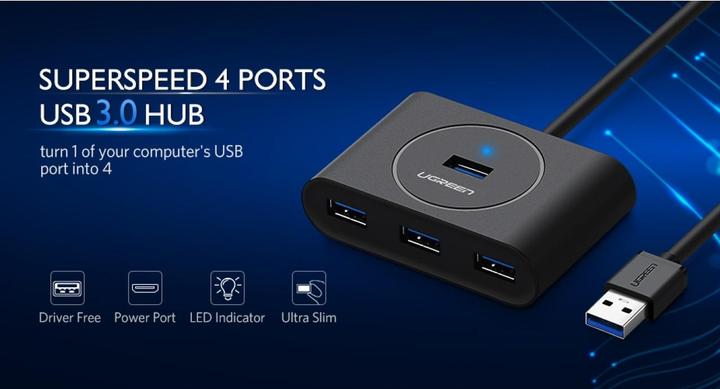 Immagine prodotto Ugreen Hub USB a 4 porte con 4 porte USB 3.0 (USB-A, 4 porte)