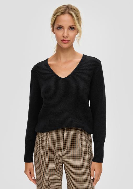 Produktbild s.Oliver Strickpullover Strickpullover mit Rippstruktur (34)