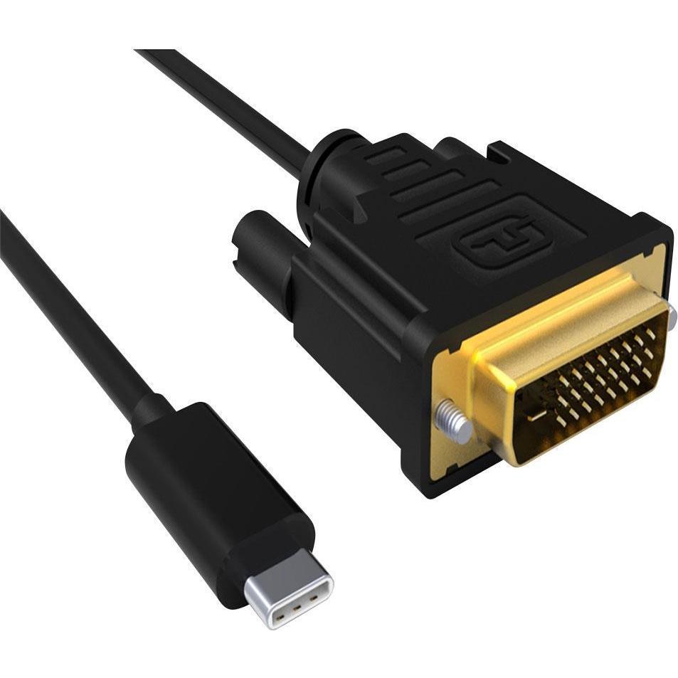 ACT USB Type C to DVI male conversion cable 4K/30Hz, 2 meter USB3.1 CM -DVI 4K/30HZ 2M (2 m, DVI), Video Kabel