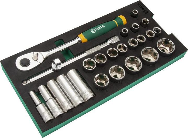 Actual product image SATA 1/2" 6-kant Steckschlüssel-Einlage, 25-tlg.