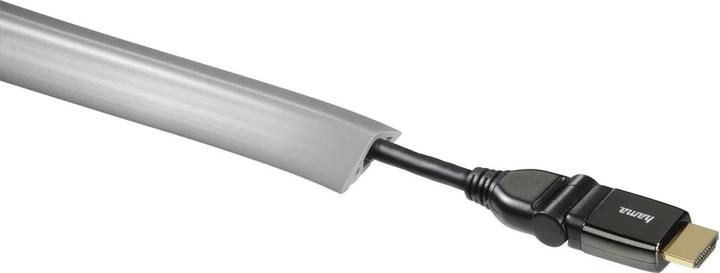 Produktbild Hama Flexibler Kabelkanal, selbstklebend, halbrund, 180 x 3 x 1 cm, PVC, Grau (Kabelkanal, 1800 mm)