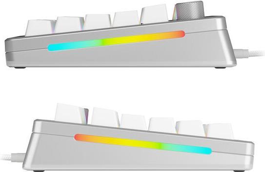 Actual product image Glorious GMMK 3 Pro HE 75 % Custom Gaming Keyboard - Pre-Built, ANSI (US), Fox HE Switches, silver (US, Cable)