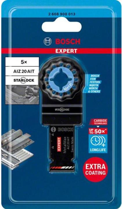 Immagine prodotto Bosch Professional Zubehör EXPERT MetalMax AIZ 20 AIT Lama per utensili multifunzione, 40 x 20 mm, 5 pezzi.