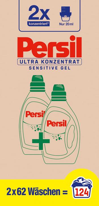 Immagine prodotto Persil Ultra Konzentrat Sensitive Gel (124 Cicli di lavaggio, Detergente liquido)