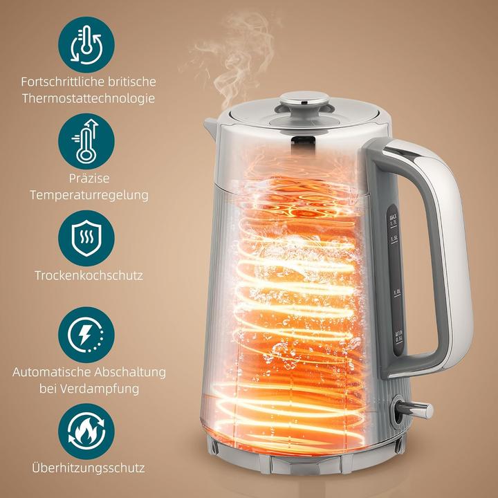Produktbild Homcom Wasserkocher & Toaster Set mit Edelstahl-Innenraum (1.70 l)