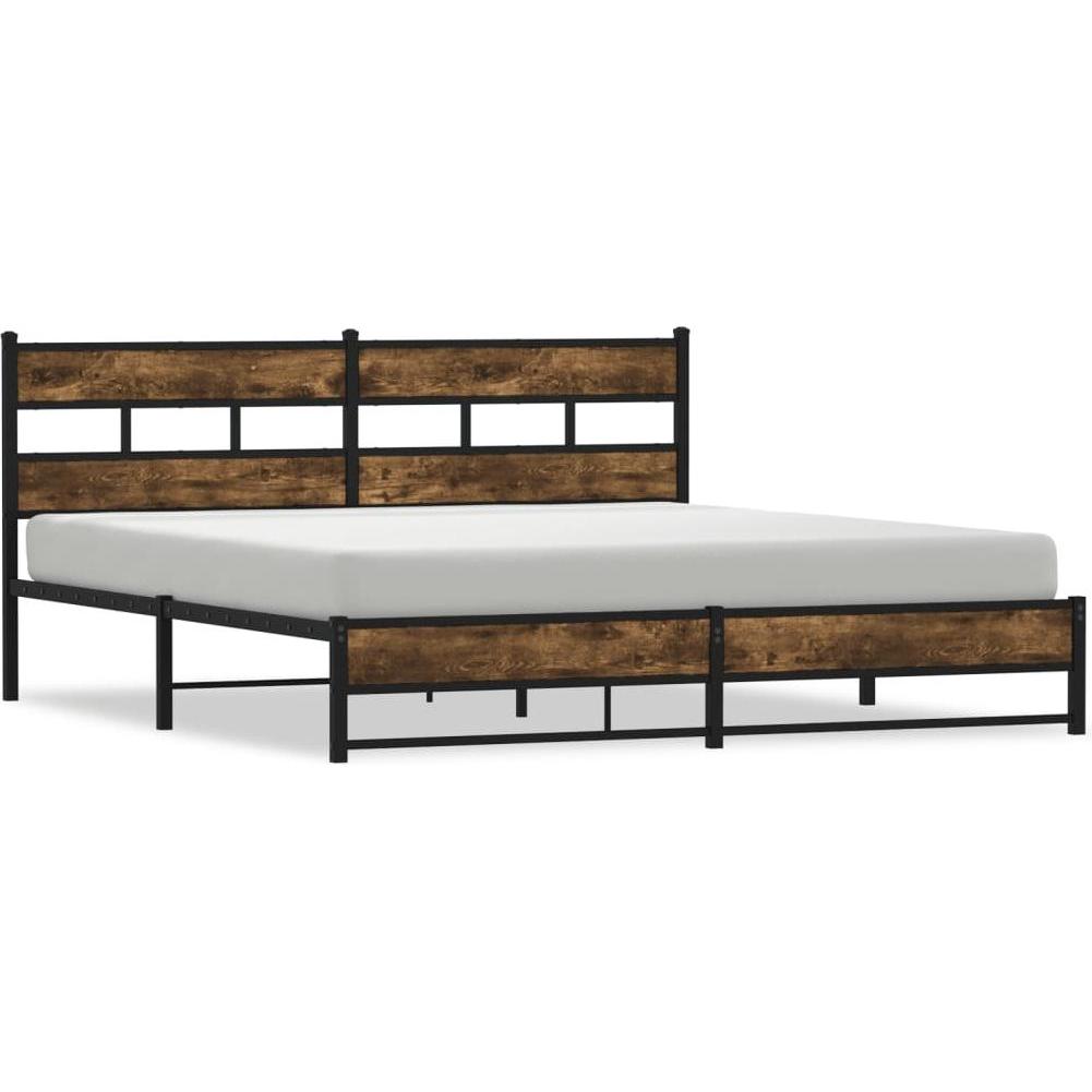 VidaXL, Bett, Metallbett Bett Lattenrost Doppelbett Bettgestell ohne Matratze 200x200cm (200 x 200 cm)