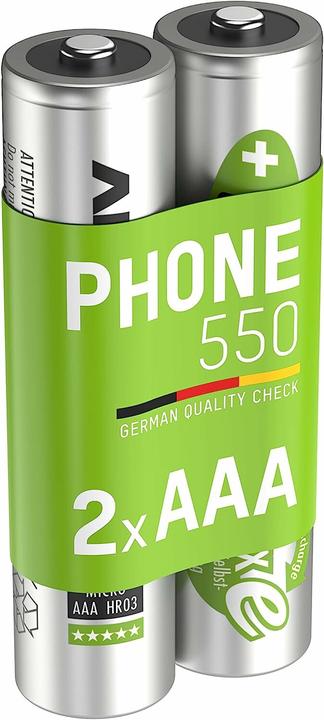 Productafbeelding Ansmann Micro (AAA) oplaadbare batterij NiMH DECT max. (2 Pcs., AAA, 550 mAh)