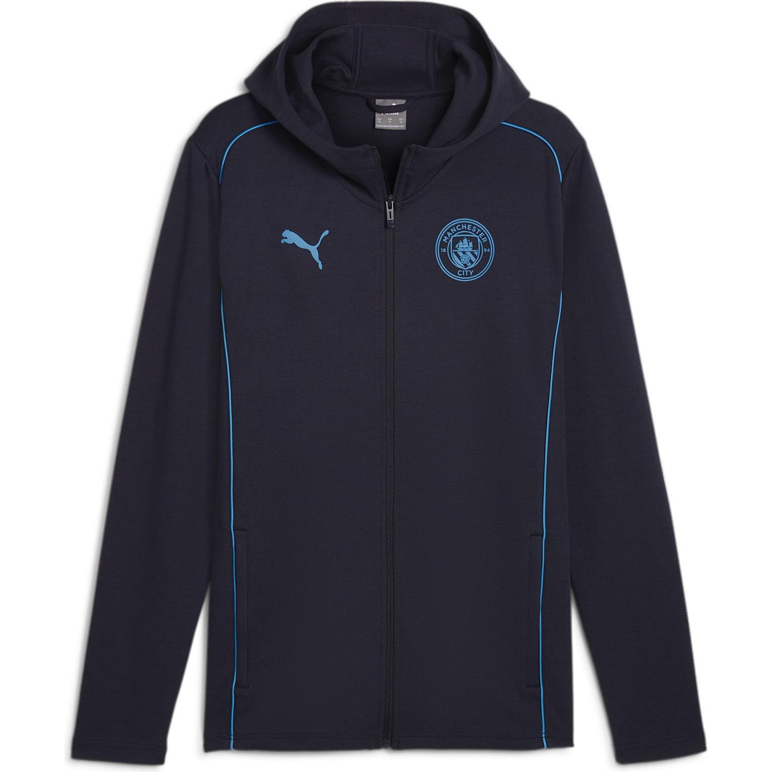 Puma, Herren, Laufjacke, MCFC Casuals Hooded Jkt (XXL), Blau, XXL