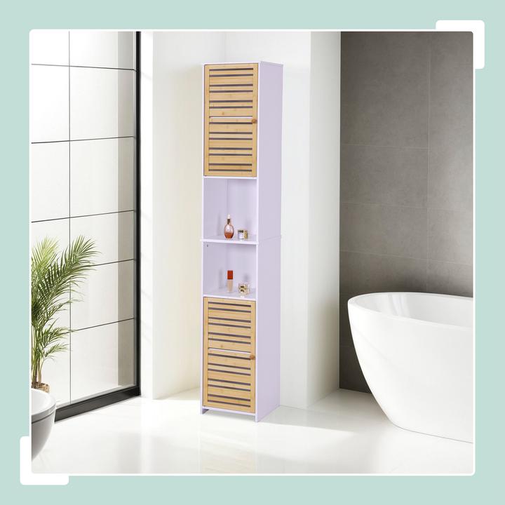 Actual product image Relaxdays Hoher Badezimmerschrank 190 cm (34 x 29 x 190 cm)