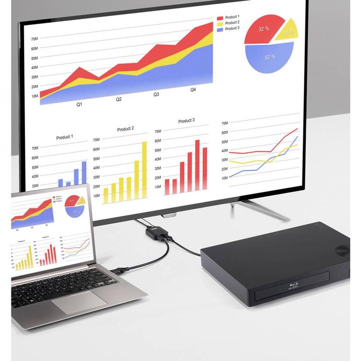 Actual product image SpeaKa Professional SP-HDMIBS-100 2+1 Port HDMI-Switch bidirektional verwendbar