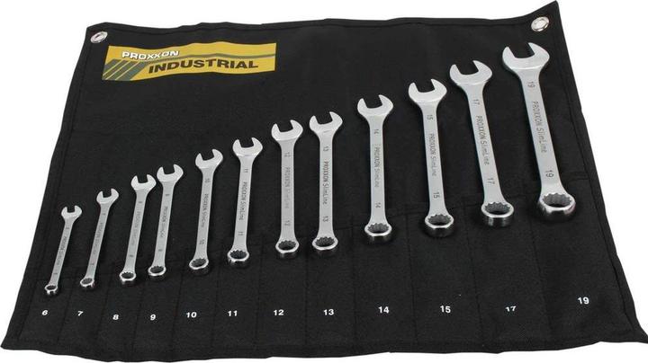 Productafbeelding Proxxon SlimLine ringsleutelset, 12 stuks in luiertasje (11/32", 9/16", 5/8", 9/32", 3/8", 5/16", 13/16", 3/4", 1/4", 1/2", 11/16", 7/16")