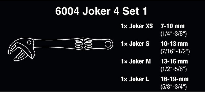Actual product image Wera 6004 Joker 4 Set 1 (19 mm, 8 mm, 10 mm, 14 mm, 18 mm, 11 mm, 7 mm, 12 mm, 17 mm, 15 mm, 13 mm, 9 mm, 16 mm)