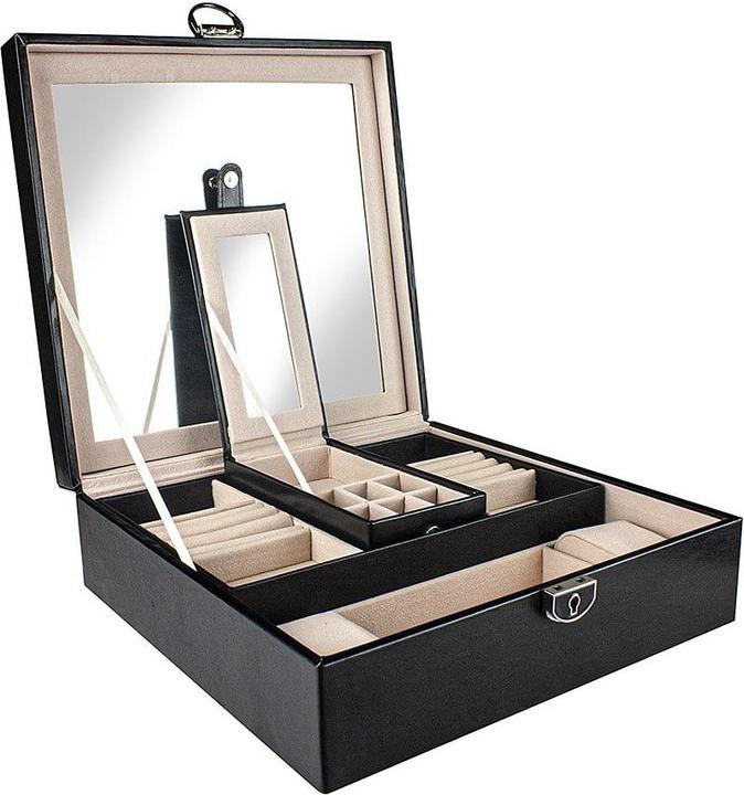 Produktbild JTI Gesteppte Schmuckschatulle mit Reisebox - Schwarz