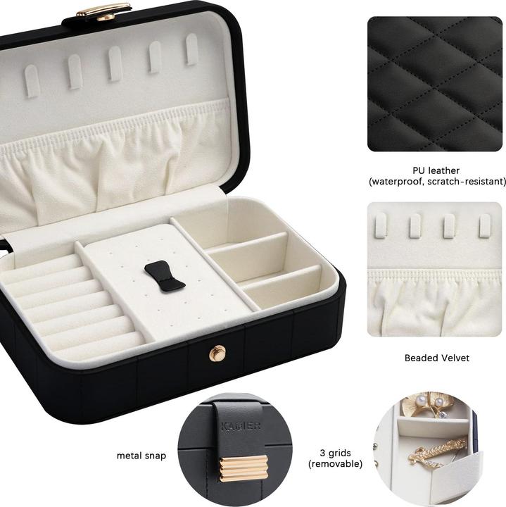 Produktbild Only-Bags.Store Reiseschmuckkästchen, Schmuckaufbewahrung für Ohrringe, Ring, Halskette