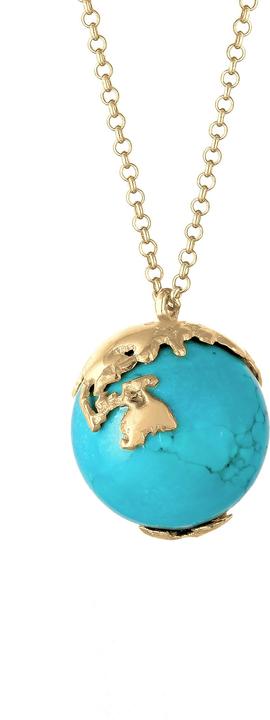Immagine prodotto Elli Collana pisello Collana globo globo syn. howlite argento 925 (Argento 925, Turchese sintetico, 70 cm)
