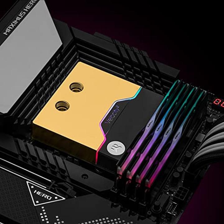 Actual product image EKWB EK-Quantum Velocity² D-RGB, 1700 - nickel + gold