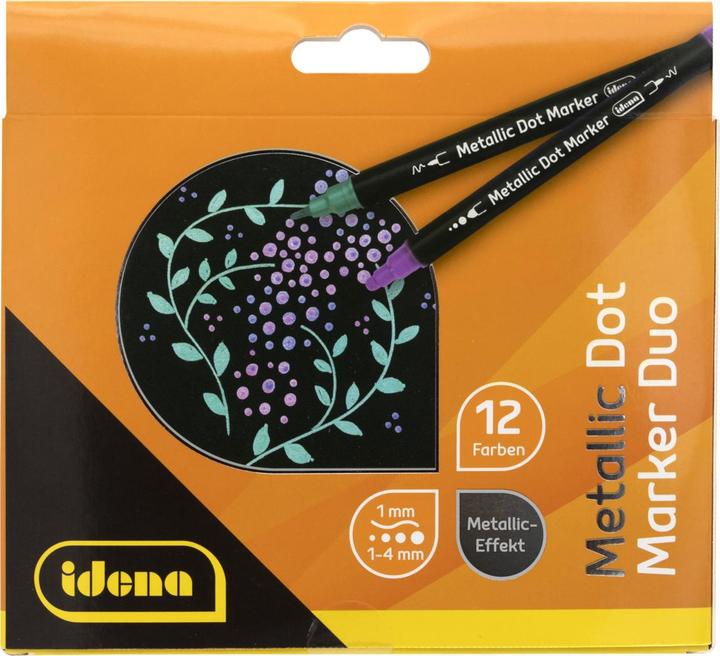 Actual product image Idena Metallic Dot Marker DUO 12 colours (12 x)