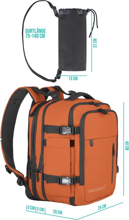 Produktbild Normani Erweiterbarer Handgepäck-Rucksack mit Flaschentasche - 9891 (30 l)