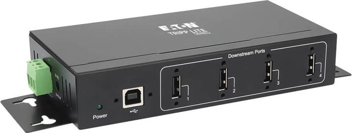Actual product image Eaton 4-Port Industrial-Grade USB 2.0 Hub 15kV ESD Immunity Metal Housing Wall/DIN Mountab (USB-B, 4 ports)