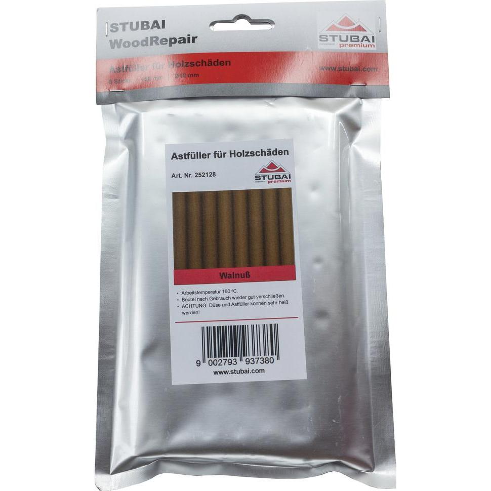 Stubai, Heisskleber, WoodRepair Kompakt-Beutel, Walnuss, 8 Sticks