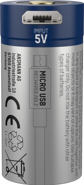 Actual product image Ansmann 16340 Li-Ion battery (1 pcs., 16340, 850 mAh)