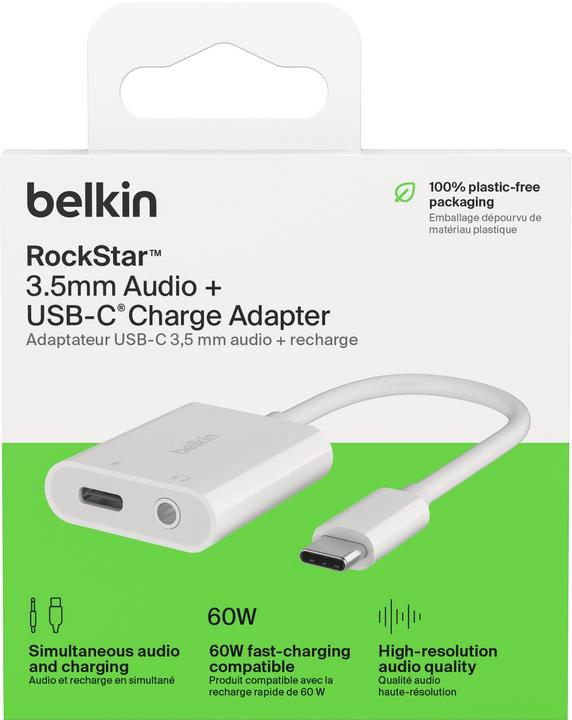Actual product image Belkin RockStar Adapter (3.5mm socket, USB Type C)