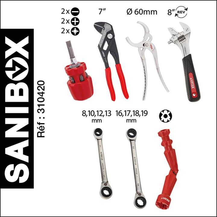 Produktbild Virax 310420 Sanibox-Koffer mit 7 wichtigen Werkzeugen für die Sanitärinstallation.