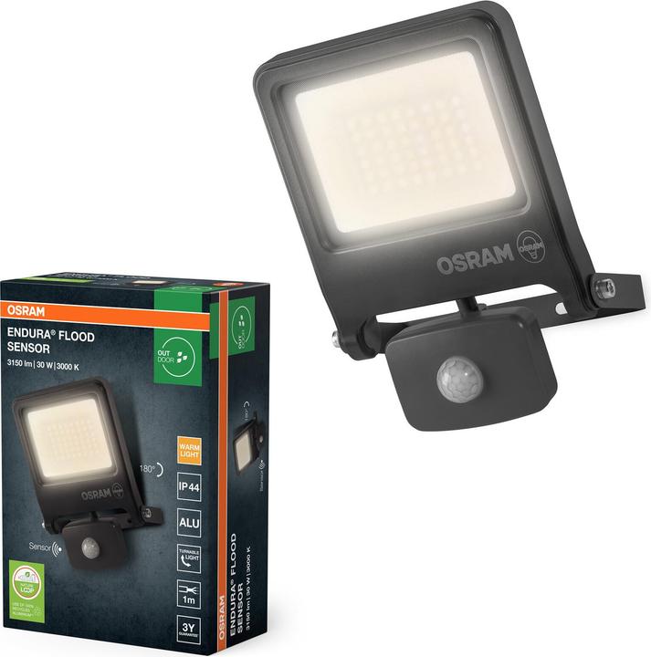 Actual product image Osram LED Fluter ENDURA Flood Sensor Warm White PCR Warm weiss 4099854487217 (3000 lm, IP44, IP65)